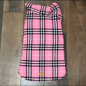 New without tags dog pink plaid sweater size XL